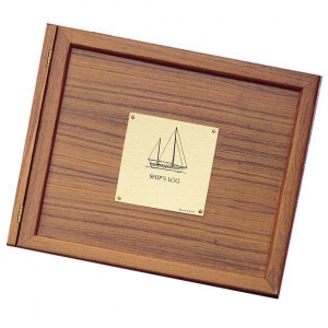 CP299 - Teak Log Cover, Sailboat Plate