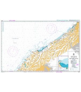 British Admiralty New Zealand Nautical Chart NZ73 Abut Head to Milford Sound
