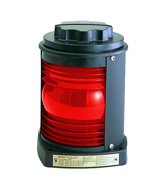 Single Lens Navigation Light - Red Light 1127 (Black Plastic)