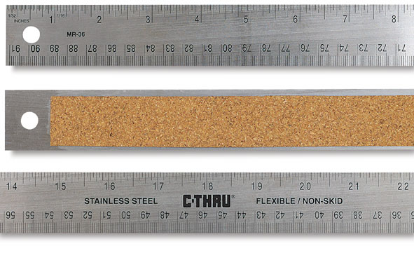 12 Stainless Steel Cork Back Ruler (Westcott No. 10415) (Ex MR-12)
