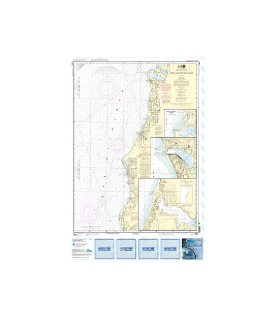 NOAA Chart 14901 Lake Michigan Mercator Projection 46.35 X 28.33 Matte Plastic Map
