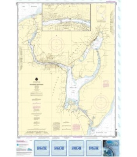 NOAA Chart 14972 Keweenaw Waterway, including Torch Lake - Hancock and Houghton