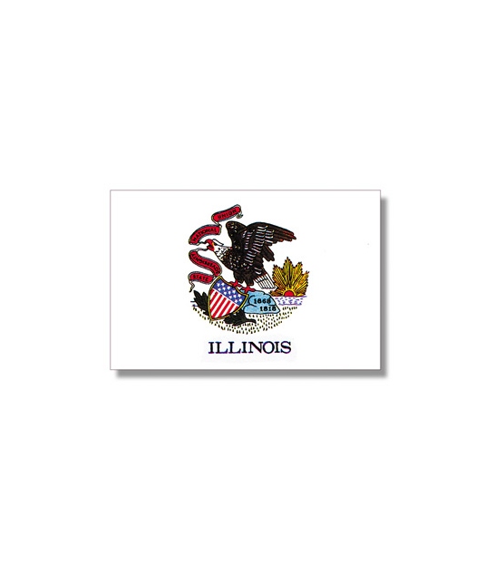 Illinois State Flag – 4x6 Inch Rayon Flag On 10" Staff With Spear Top, Desktop Or Hand-Held Size - View #6