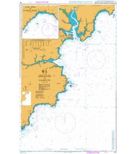 British Admiralty Nautical Chart 154 Approaches to Falmouth