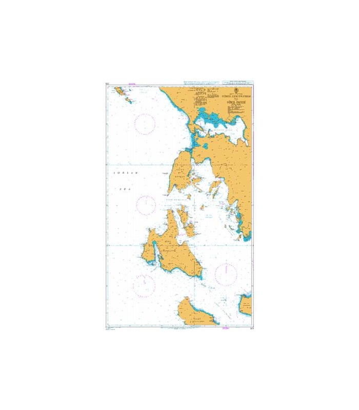 British Admiralty Nautical Chart 203 Nisos Zakynthos to Nisos Paxoi