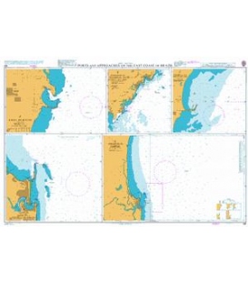British Admiralty Nautical Chart 551 Ports and Approaches on the East Coast of Brazil