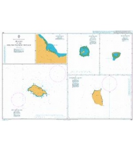 British Admiralty Nautical Chart 991 Plans in the South Pacific Ocean