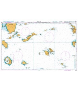 British Admiralty Nautical Chart 1040 Nisos Ios to Vrachonisida Kandelioussa