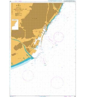 British Admiralty Nautical Chart 1196 Approaches to Barcelona