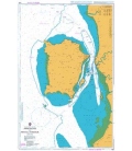British Admiralty Nautical Chart 1366 Approaches to Pinang Harbour