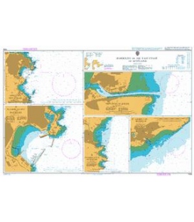 British Admiralty Nautical Chart 1438 Harbours on the East Coast of Scotland