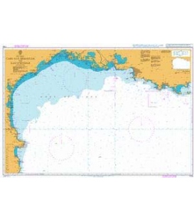 British Admiralty Nautical Chart 1705 Cabo San Sebastian to Iles d'Hyeres