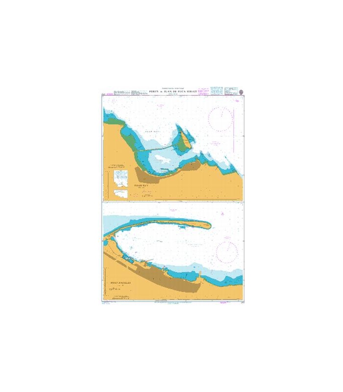 British Admiralty Nautical Chart 1717 Ports in Juan de Fuca