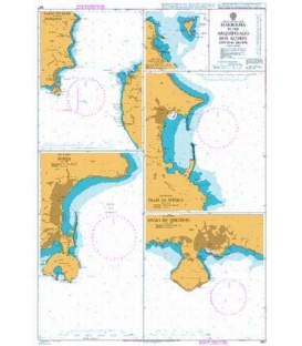 British Admiralty Nautical Chart 1957 Harbours in the Arquipelago Dos Acores (Central Group)