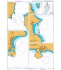 British Admiralty Nautical Chart 1957 Harbours in the Arquipelago Dos Acores (Central Group)