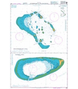 British Admiralty Nautical Chart 2068 Anchorages in the Maldives