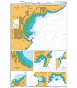 British Admiralty Nautical Chart 2696 Plans in the Isle of Man