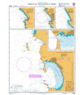 British Admiralty Nautical Chart 3083 Ports on the Coast of Peru