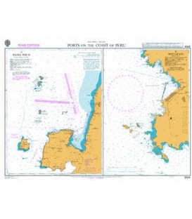 British Admiralty Nautical Chart 3084 Ports on the Coast of Peru