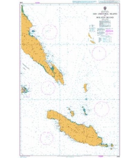 British Admiralty Nautical Chart 3998 San Cristobal Island to Malaita Island