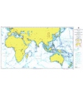 British Admiralty Nautical Chart 4016 A Planning Chart for the Eastern Atlantic Ocean to the Western Pacific Ocean