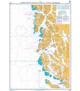 British Admiralty Nautical Chart 4259 Estrecho de Magallanes to Canal Trinidad
