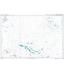 British Admiralty Nautical Chart 4654 Tahiti to Iles Marquises