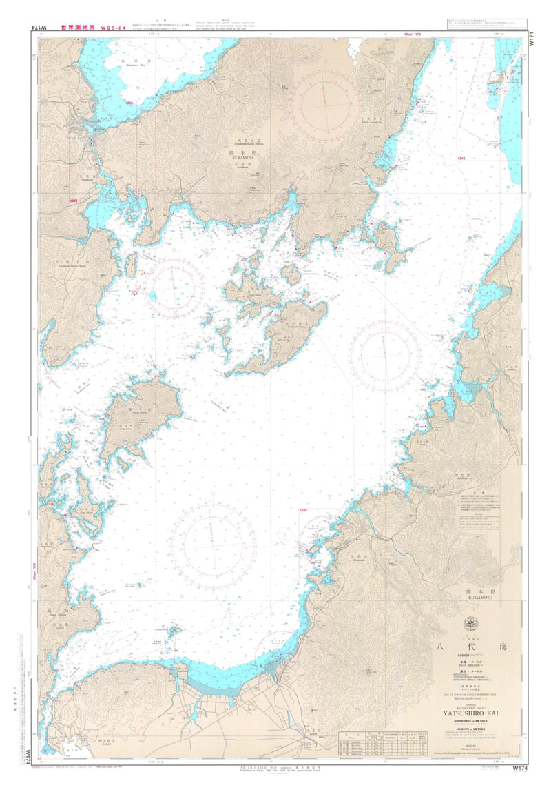 Japan Hydrographic Association (JHA) Nautical Chart W174