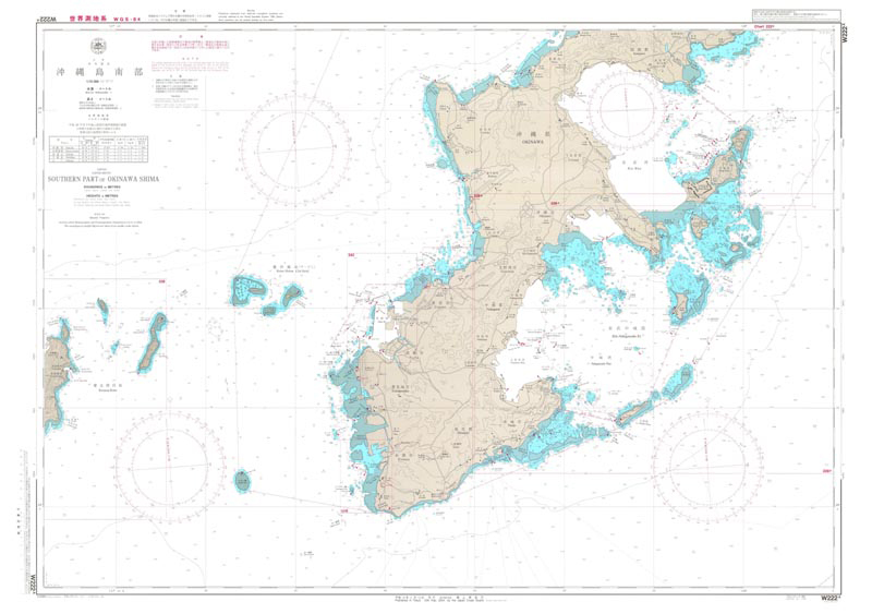 Japan Hydrographic Association (JHA) Nautical Chart W222A Southern