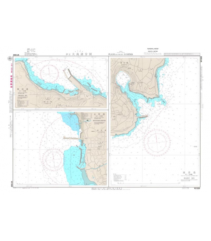 Japan Hydrographic Association (JHA) Nautical Chart W1069 Plans on