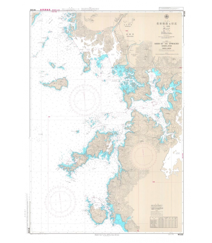 Japan Hydrographic Association (JHA) Nautical Chart W1232 Sasebo Ko and