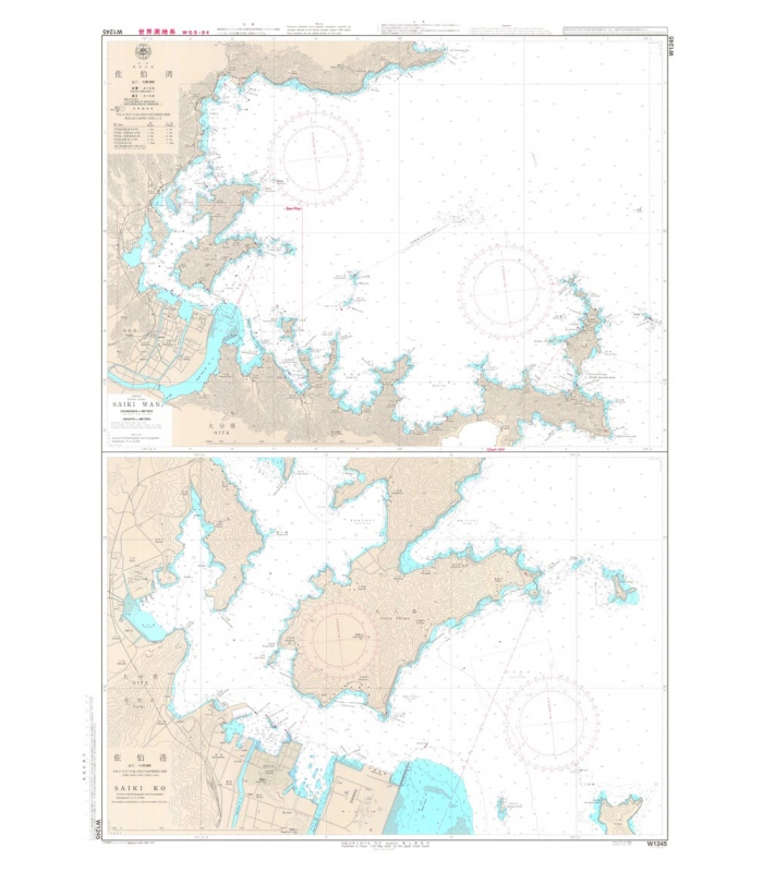 Japan Hydrographic Association (JHA) Nautical Chart W1245 Saiki Wan