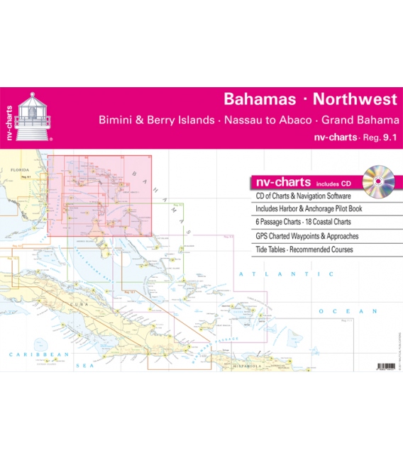 NV-Charts Chartkit Region 9.1: Northwest Bahamas Bimini & Berry Islands (Nassau to Abaco - Grand Bahama), 2016/17 Edition