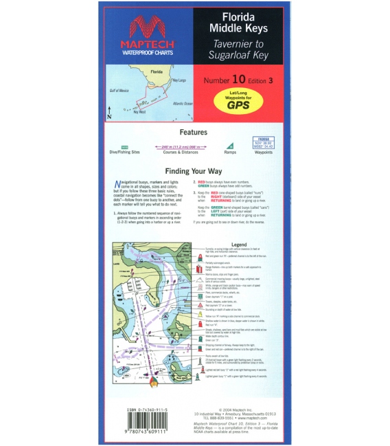 Maptech - Florida: Middle Keys--Tavernier to Sugarloaf Key Waterproof Chart
