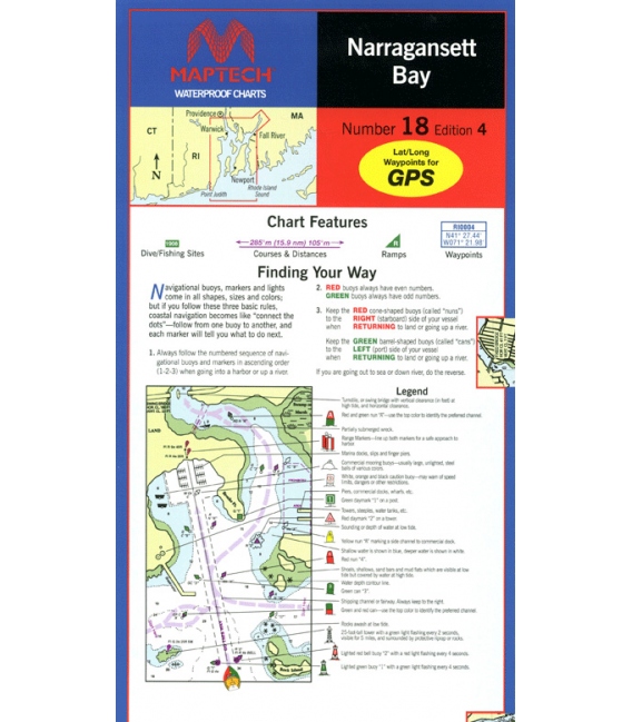 Maptech - Narragansett Bay, Waterproof Chart