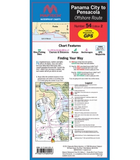 WPC054 Panama City to Pensacola - Offshore Route, 2nd Ed., 2011, Maptech Waterproof Chart