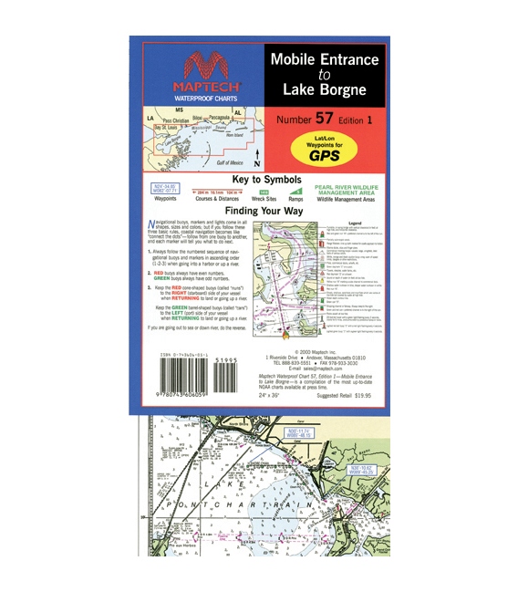 Maptech - Mobile Entrance to Lake Borgne Waterproof Chart