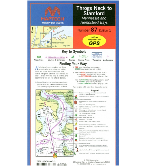 Maptech - Throgs Neck to Stamford Waterproof Chart