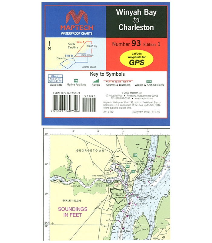Winyah Bay To Charleston Sc Waterproof Chart Richardson S Maptech Maptech Winyah Bay To Charleston Sc Waterproof Chart
