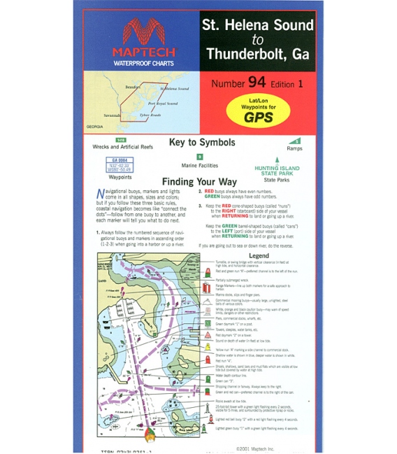 Maptech - St. Helena Sound to Thunderbolt, GA Waterproof Chart