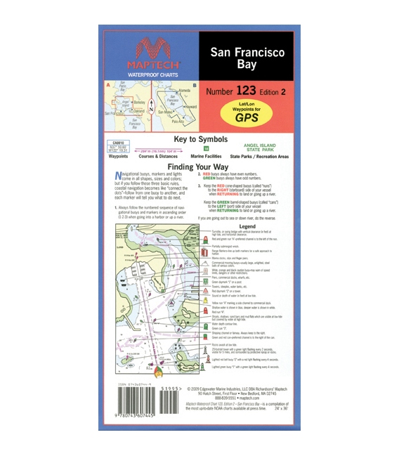 Maptech Waterproof Chart WPC123, San Francisco Bay (3rd, 2017)