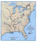 America's Great Loop Cruise Routes Map (23x27") (2001)