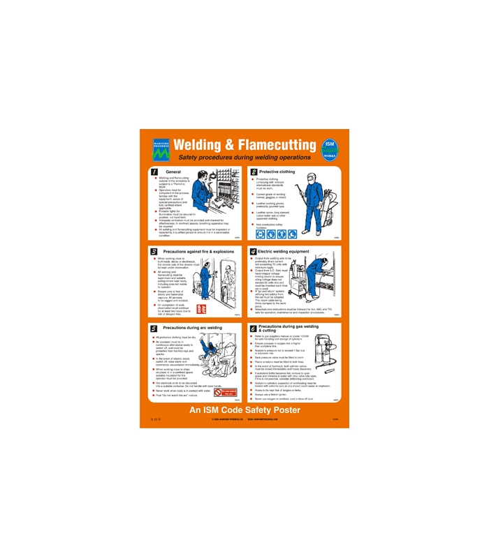 Safety & Training Posters Operational (White vinyl) Poster, Welding and Flamecutting (1033WWV)