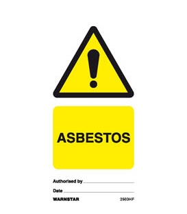 2503 Tie tag, Asbestos - Pack of 10