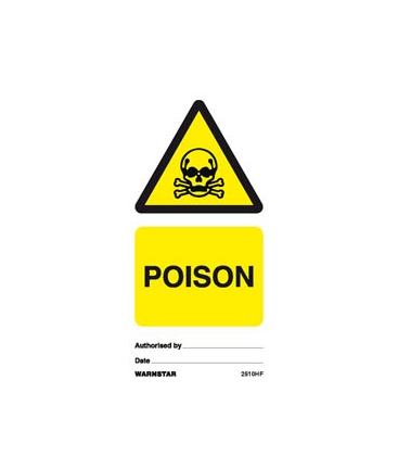 Poison Tag Temporary Tie Tags (White, rigid PVC) Tie tag, Poison - Pack of 10 ...