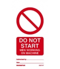 2527 Tie tag, Do not start men working on machine - Pack of 10