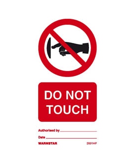 2531 Tie tag, Do not touch - Pack of 10