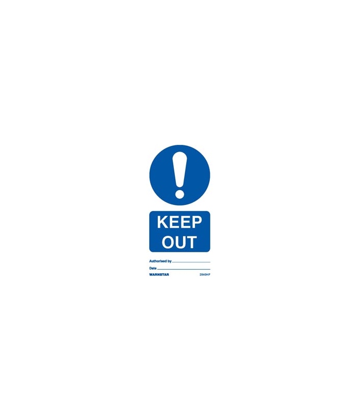 2540 Tie tag, Keep out - Pack of 10 Size 140 X 75mm