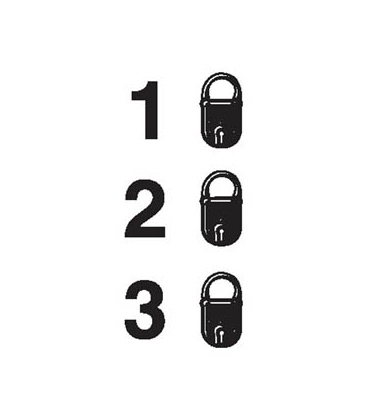 2893 Lock status, all security levels locked, 50mm x 25mm