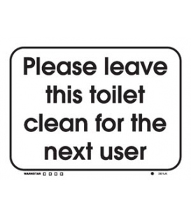 2931 Please leave this toilet clean for the next user
